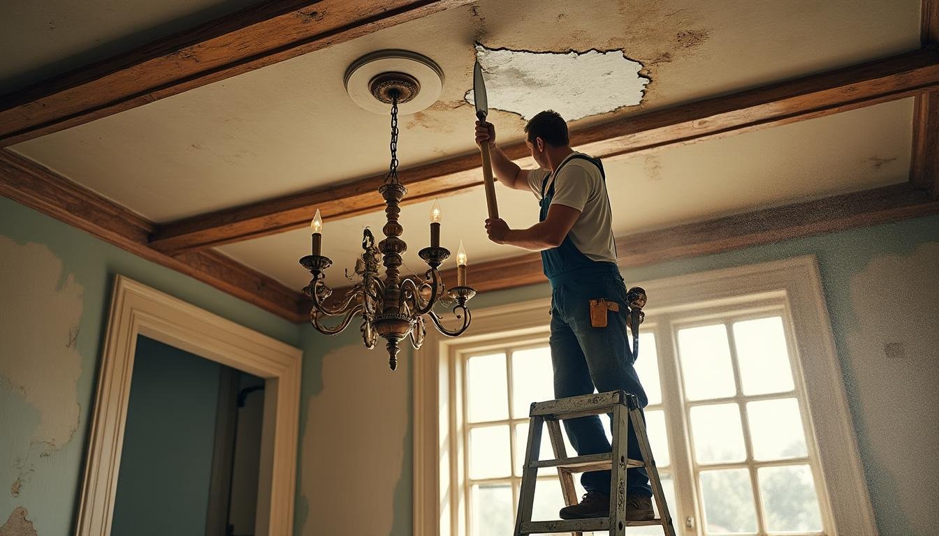 Comment rénover un plafond fissuré dans une maison ancienne ?